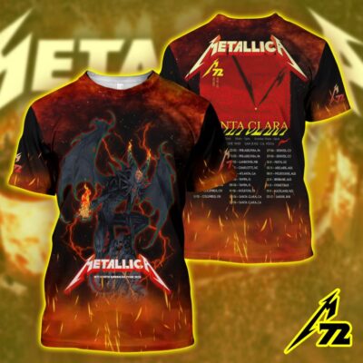 Metallica Concert Tour M72 World Tour June 20 2025 Santa Clara Levi’s Stadium 3D AOP Shirt