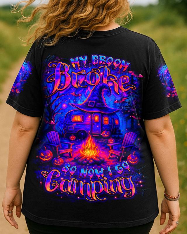 MY BROOM BROKE SO NOW HALLOWEEN CAMPING ALL OVER PRINT T-Shirt